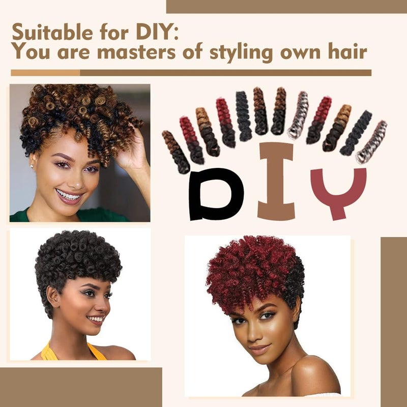 MIMAN 5 Packs 10 Inch Short Grey Curly Crochet Hair Braids for Black Women 12MM Gray Spiral Curls Crochet Braided Synthetic Hair Extensions for Women DIY Mohawk Afro Braided Hairstyle (Black mix Grey) - Image 5